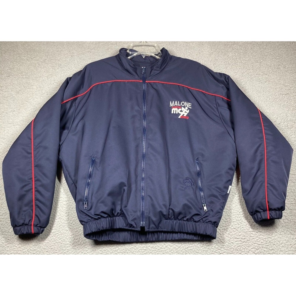 Vintage Malone University Jacket Adult Small Blue Full Zip Canton‎ OH Thinsulate